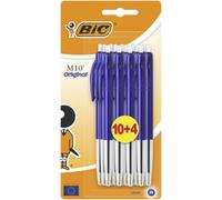 Bic M10 - Bolígrafos de punta de bola retráctil, punta mediana, 14 unidades, col