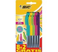 BiC M10 Clic - Bolígrafo retráctil (10 unidades), varios colores