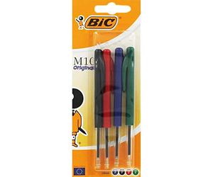 BIC M10 Retractable Ballpoint Pen 0.4 mm Pack of 4 - Assorted