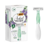 BIC Maquinillas para Mujer Soleil Escape con Mango Perfumado (Lavanda y Eucalipto) - Caja de 4