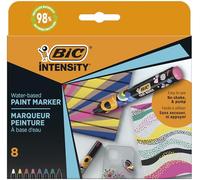 BIC Marcador permanente Intensity, punta ojival, 4,5 mm, pack de 8 marcadores, 8 colores surtidos