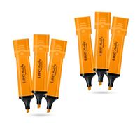 BIC Marcador plano resaltador de plástico con tinta de neón naranja fluorescente para notas suaves, resaltadores precisos, ideal para la escuela y la oficina (paquete de 6)
