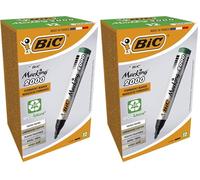 BIC Marking 2000 Ecolutions - Caja de 12 marcadores permanentes, 12, color verde (Paquete de 2)