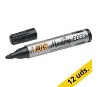 Bic Marking 2000 rotulador permanente punta redonda negro | Pack 12 uds: