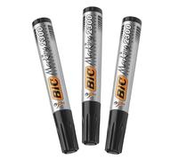 BIC Marking 2300 - Rotulador permanente de cuerpo de plástico duradero negro, marcadores de punta de cincel de tinta gruesa de larga duración para etiquetado de oficina, escuela y almacén, paquete de