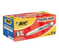 BIC Marking Fine 1445 06 - Marcador permanente, Azul, 1.1 mm, 12 pack