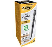 BIC Marking Fine ECOlutions marcadores permanentes punta fina - Negro, Caja de 12 unidades