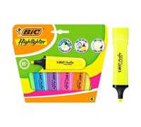 Bic marking highlighter flat pack de 6 marcadores fluorescentes - punt