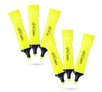 BIC Marking - Juego de 6 marcadores de plástico con tinta amarilla neón fluorescente para notas suaves, resaltadores precisos, ideal para la escuela y la oficina