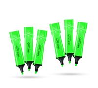 BIC Marking - Paquete de 6 marcadores de plástico con tinta fluorescente verde neón para notas suaves, resaltadores precisos, ideal para la escuela y la oficina