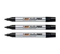 BIC Marking Pro - Lote de 3 rotuladores permanentes para uso extremo, punta ovalada, color negro