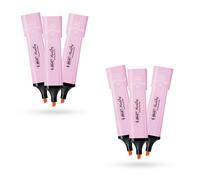 BIC Marking - Rotuladores de plástico con tinta rosa pastel para notas suaves, resaltadores precisos, ideales para la escuela y la oficina