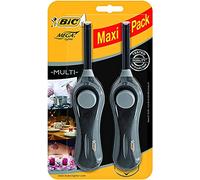 BIC MegaLighter Encendedores Multiusos - Negro, Paquete de 2