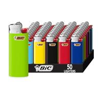 BIC Mini encendedores de bolsillo, colores brillantes surtidos, bandeja de 50 unidades, encendedores seguros y fiables a prueba de niños