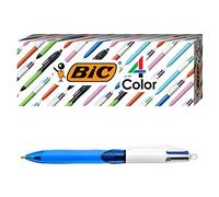BIC MMBG3EC-A-AST - Bolígrafos con agarre de 4 colores, cuerpo azul, punta media (1 mm), tintas surtidas, tinta surtida, 3 piezas