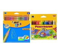 Bic - Pack 24 lápices de colores Tropicolors + 18 ceras de colores Plastidecor