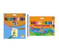 Bic - Pack 24 lápices de colores Tropicolors + 24 ceras de colores Plastidecor