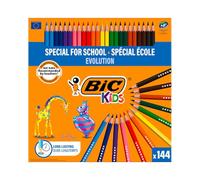 BIC Pack Escolar de 144 Lápices Colorear Evolution BIC. Multicolor Variante única