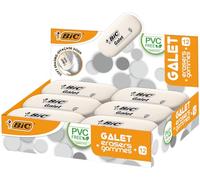 BIC Radierer Galet aus synthetischem Kautschuk, 58 x 28 x 13 mm, Displaybox à 12 Stück