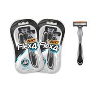 BIC RAZORS Flex4 Maquinillas Desechables Para Hombre Color Negro - Pack de 2