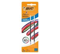 BIC - Recambio para bolígrafo (4 colores, punta media, 1 mm, funda de 2, tinta azul