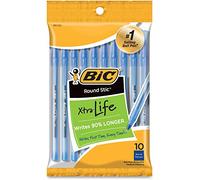 Bic Bolígrafos redondos Stic, punta media, azul, 10 unidades