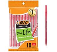BIC ROUND STIC MED RED 10CT
