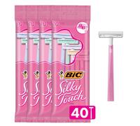 Bic Silky Touch Rastilling Women's Mosarsi con 2 lame graziose rasoio pastello gestisce 40 conteggi valori pacchetto di rasoi da barba