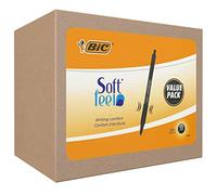 BIC Soft Feel Bolígrafos retráctiles Punta Media (1,0 mm) - Negro, Caja de 36