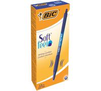 BIC Soft Feel, bolígrafos retráctiles, suave grip, punta media (1,0 mm), color a