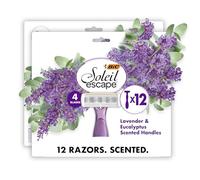 BIC Soleil Escape - Maquinillas de afeitar desechables para mujer con 4 cuchillas para una experiencia sensorial y un afeitado cómodo, paquete de maquinillas de afeitar con mango perfumado de lavanda
