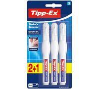 BIC Tipp-Ex Shake'n Squeeze Corrector Líquido, Fórmula de Secado Rápido, Lápiz Corrector, Ideal para Profesionales, Blíster de 3, 8 ml, multicolor