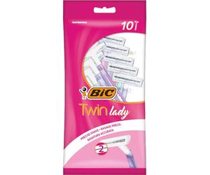 BIC Twin Lady Maquinillas de Afeitar Desechables para Mujer, 2 Hojas, Pack de 10 Unidades