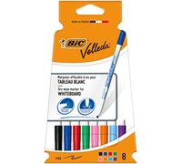 BIC Velleda 1721 Marcadores de Pizarra punta fina - colores Surtidos, Caja de 8 unidades