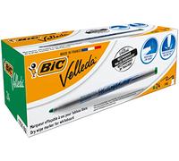 BIC Velleda 1721 Rotuladores de Punta Cónica Fina para Pizarra de Borrado en Seco para Clase y Hogar - Verde, Caja de 24