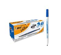 BIC Velleda 1721, Rotuladores para Pizarra blanca de Punta Fina, Óptimo para la Escuela y Equipos de Oficina - Azul, Paquete de 24 (Punta de 2,8 mm)