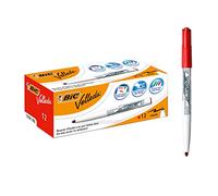BIC Velleda 1741 - Caja de 12 unidades, marcadores de pizarra punta media, color rojo