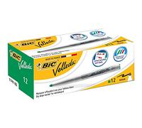 BIC Velleda 1741 - Caja de 12 unidades, marcadores de pizarra punta media, color verde