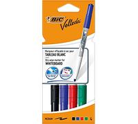 BIC Velleda 1741 - Rotuladores de pizarra blanca, punta media (4.5mm), caja de 4 unidades, colores surtidos