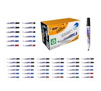 BIC Velleda Ecolutions 1701 Rotuladores de Pizarra punta redonda de 1,3 mm , Óptimo para Uso de Oficina y la Escuela, Negro/Azul/Rojo/Verde para elegir , PACK de 12 Unidades primera calidad