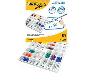 Bic Velleda - Pack de rotuladores no permanentes, color multicolor