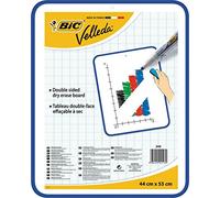 BIC Velleda Pizarra Blanca de Doble Cara (44 x 55 cm) - Marco Azul, Caja de 1 Unidad