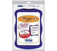BIC Velleda Pizarra de Doble Cara y Borrado en Seco (21 x 31 cm) con Marcador y Borrador, Marco de colores Surtidos