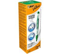 BIC Velleda Pocket rotuladores Borrado en Seco punta media - Verde, Caja de 12 unidades