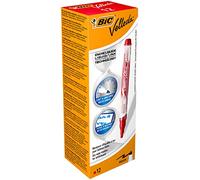 BIC Rotuladores para pizarra Velleda 902089 – Punta redonda 1,5 mm tinta líquida – Caja 12 rojos