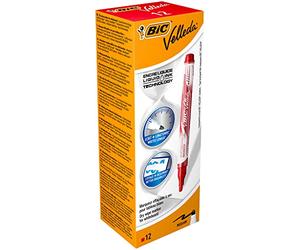 BIC Velleda Pocket rotuladores de Pizarra punta media - Rojo, Caja de 12 unidades (902089)