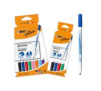 BIC Velleda, rotuladores de pizarra blanca, punta fina, ideal para los niños, colores surtidos, set de 12