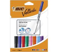 BIC Rotuladores de pizarra blanca Velleda Punta media (4,5 mm) Colores surtidos Caja de 8