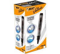 BIC Velleda Tank rotuladores de Pizarra Punta Ancha - Negro, Caja de 12 unidades
