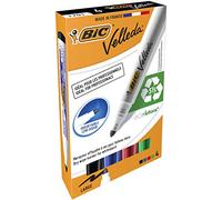 BIC Whiteboard Marker Velleda 1701 Ecolutions Rotuladores de Pizarra Punta Media - Colores Surtidos, Blíster de 4 Unidades